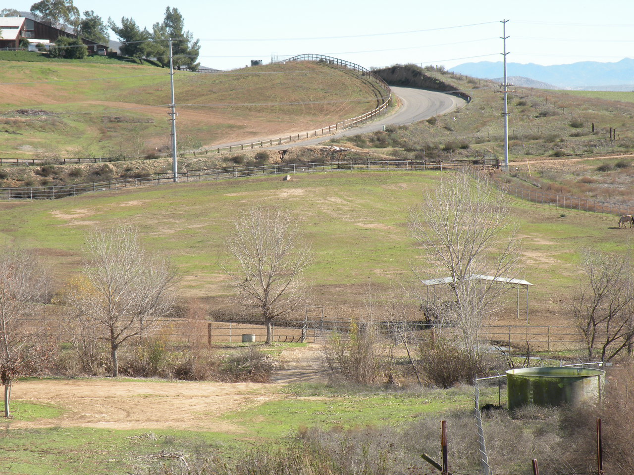 A view of the road from above.